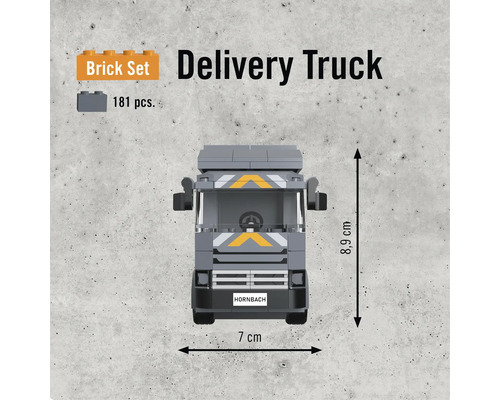 Byggsats leveransbil av 181 delar, 8,9 cm hög och 7 cm bred