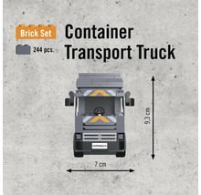 Byggsats för containertransportbil, 244 delar, 9,3 cm hög, 7 cm bred