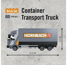 Container Transport Truck byggsats med Hornbach logotyp och mått