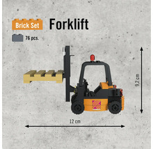 Gaffeltruck byggsats med 76 delar och Hornbach logotyp, 12 gånger 9,2 centimeter