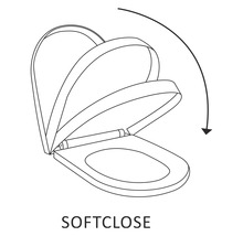 Symbolisk bild för toalettsits med mjukstängningsfunktion.