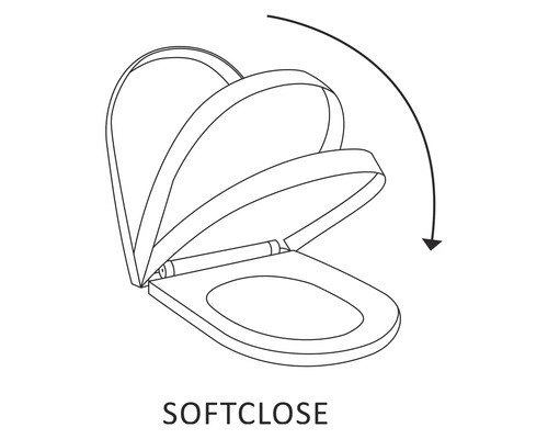 Symbolisk bild för toalettsits med mjukstängningsfunktion.