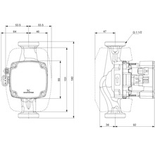 Måttritning av en värmepump med alla mått