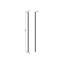 Produktritning med mått: 2100 mm lång, 20 mm bred, 45 mm djup.