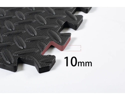 Svart pusselmatta med en tjocklek på 10 millimeter