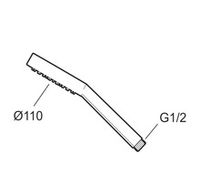 Handdusch med en diameter på 110 millimeter och en G 1/2-anslutning