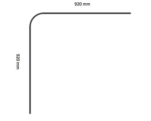 Hörnprofil med måtten 920 mm x 920 mm