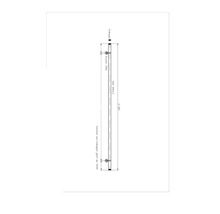 Teknisk ritning av ett rör med ändstycke och konsol