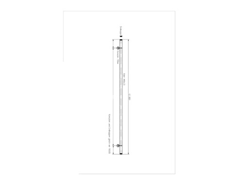 Teknisk ritning av ett rör med ändstycke och konsol