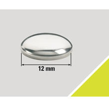 Silverfärgad täckplugg med en diameter på 12 millimeter