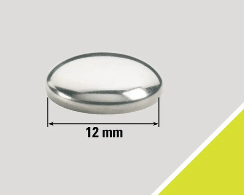 Silverfärgad täckplugg med en diameter på 12 millimeter