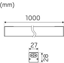 Teknisk ritning med mått i millimeter