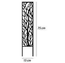Dekorationselement med trämotiv och måtten 75 cm högt och 15 cm brett