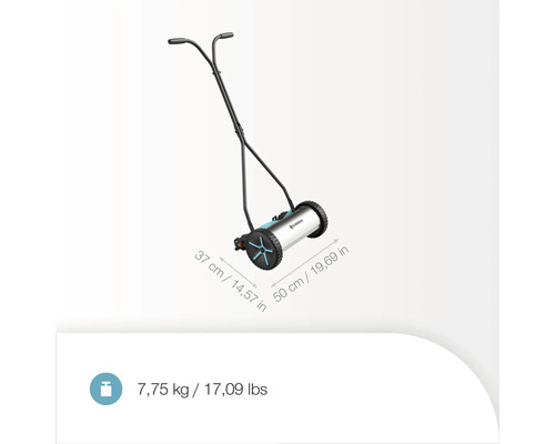 Handgräsklippare med handtag och dimensioner