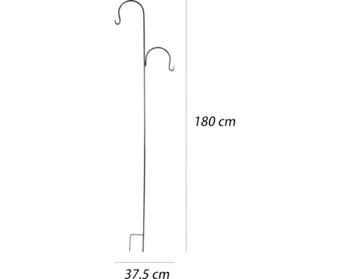 Metall växtupphängare, 180 centimeter hög, med två krokar