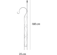 Lyktstolpe i metall, höjd 180 cm, räckvidd 35 cm
