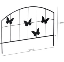 Trädgårdsstaket av metall med fjärilsmotiv, 56 x 48 cm