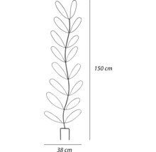 Bild av en metallväxt med en höjd av 150 cm och en bredd av 38 cm.
