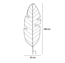 Dekorativ metallbladskulptur, 180 cm hög och 55 cm bred