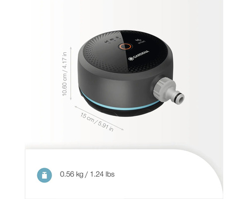 Gardena Smart bevattningssystem med mått och vikt