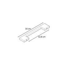 Handtag av trä med måtten 16 cm och 12,8 cm