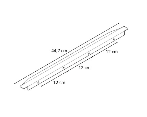 Metallist med måtten 44,7 centimeter lång och 12 centimeter bred
