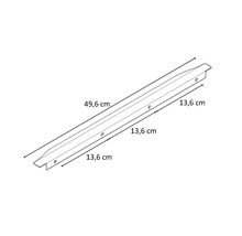 Metallprofil med måtten 49,6 cm och 13,6 cm