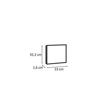 Artikelns mått: 35,2 cm hög, 33 cm bred, 1,6 cm djup