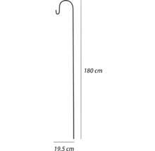 Metall växtkrok med måtten 180 cm hög och 19,5 cm bred