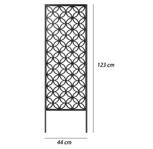 Metallskärm med cirkelmönster, höjd 123 cm, bredd 44 cm