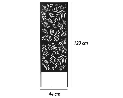 Skärmelement med bladmönster, mått 123 x 44 cm