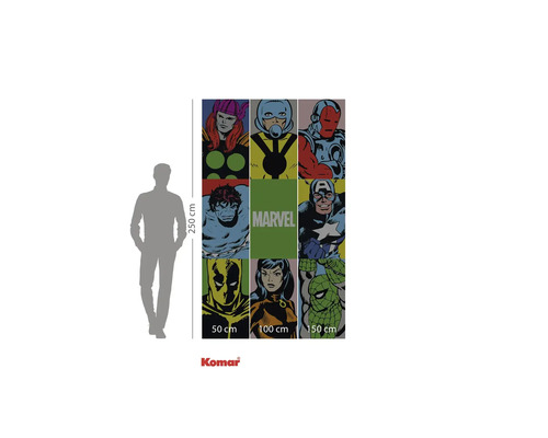Fototapet med Marvel serietidningsfigurer, 250 x 150 centimeter