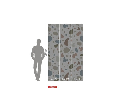 Komar fototapet med stenmönster och måttangivelser