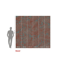 Fototapet med bladmönster och storleksangivelser