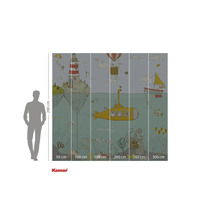 Komar fototapet med undervattensvärld, fyr, ubåt, luftballong och segelbåt