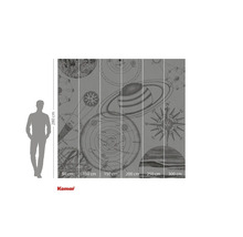 Tapet med illustration av solsystemet och nautiska element