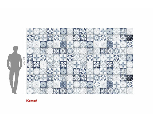 Fototapet med kakelmönster i vintagestil, höjd 250 cm