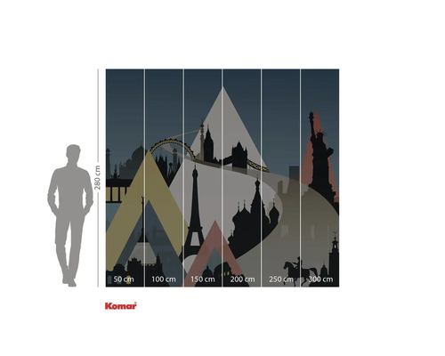 Fototapet med silhuett av en världsmetropol