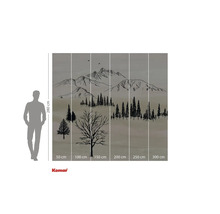 Fototapet med bergslandskap och skogsmotiv för väggdekoration