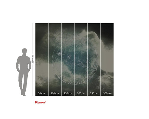 Fototapet med månmotiv och storleksinformation.