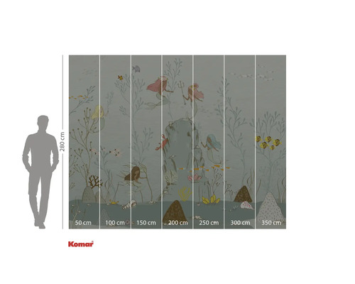 Fototapet med sjöjungfrur och undervattensmotiv, inklusive storleksangivelser