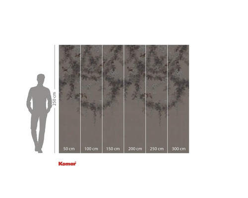 Fototapet med blommönster och storleksangivelser