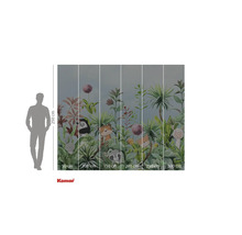 Komar fototapet med djungelmotiv, storleksangivelser och en silhuett