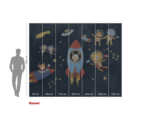 Komar fototapet med rymdmotiv och djur