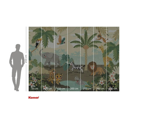 Fototapet med djungeldjursmotiv som väggdekoration