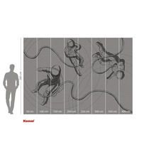 Illustration av en fototapet med astronauter i rymden