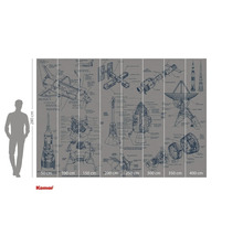 Komar fototapet med illustrationer av rymdfarkoster och förklaringar