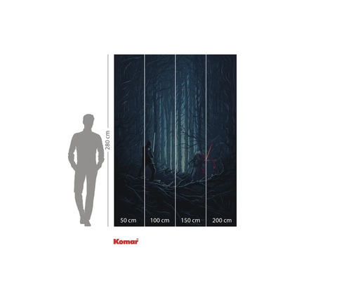 Fototapet med Star Wars motiv, scen i skogen, 280 cm hög