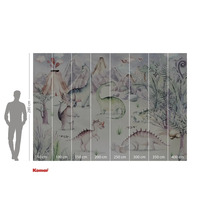 Fototapet med dinosauriemotiv och vulkanlandskap