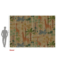 Tapet med giraff- och växtmotiv för väggdekoration